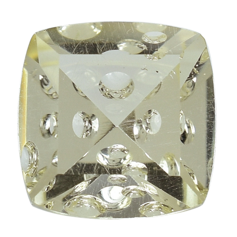 LEMON CITRINE SUPPER BUBBLE CUSHION (C-4/CLEAN) (DES#117) 10MM 3.81 Cts.