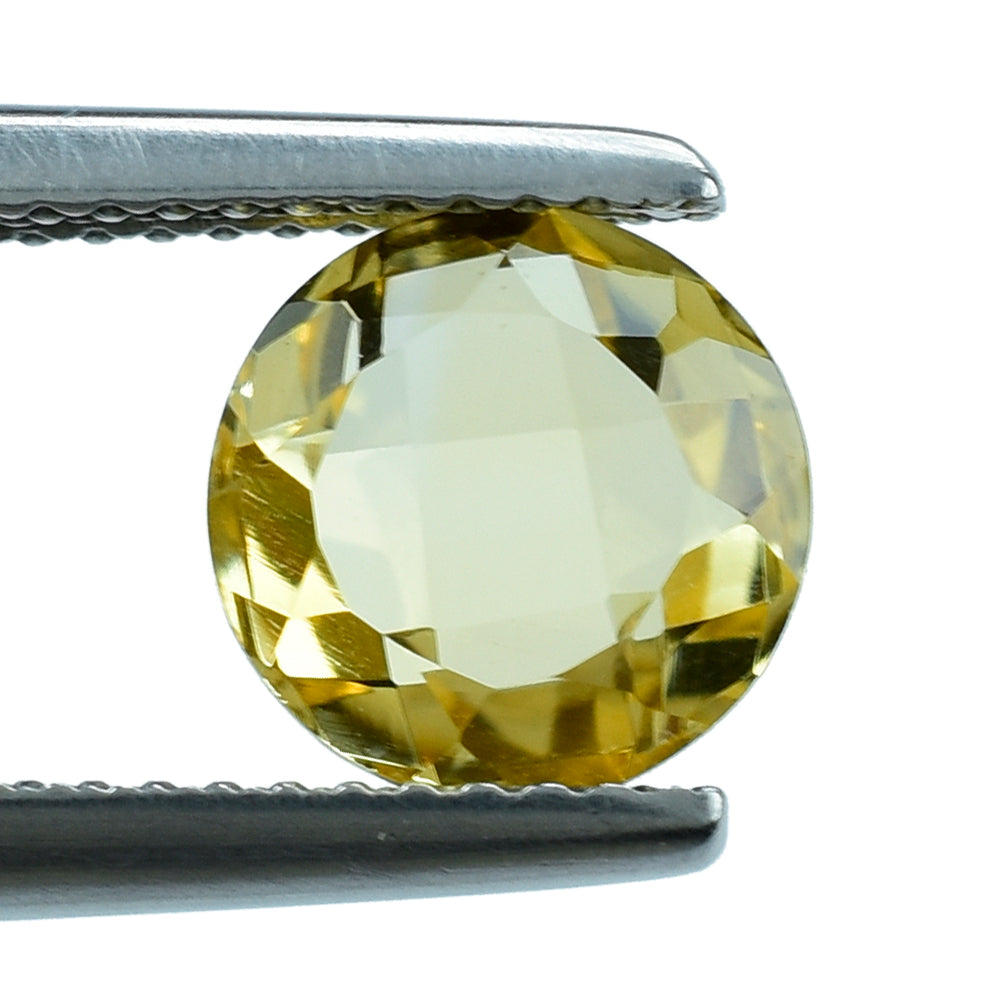 CITRINE CUT ROUND WITH CHECKER CUT BACK 8MM 1.91 Cts.