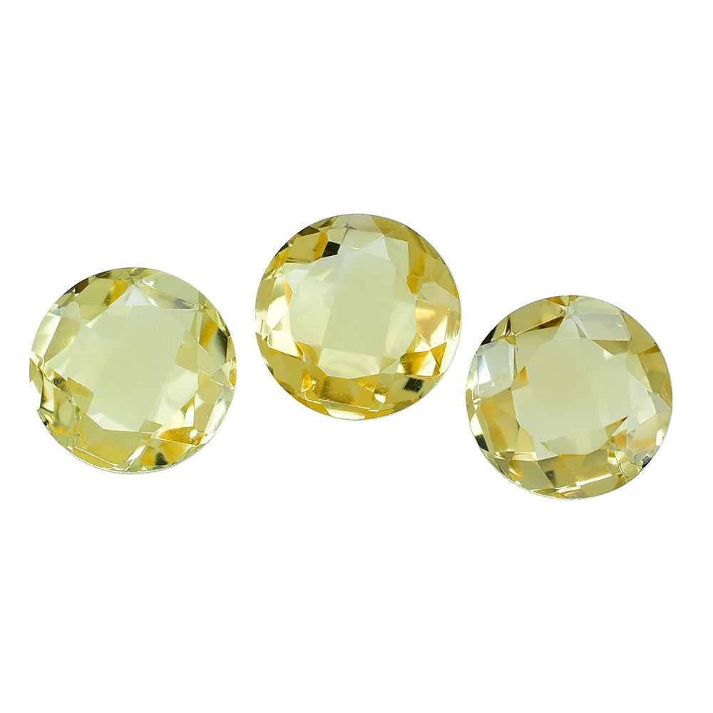 CITRINE CUT ROUND WITH CHECKER CUT BACK 8MM 1.91 Cts.