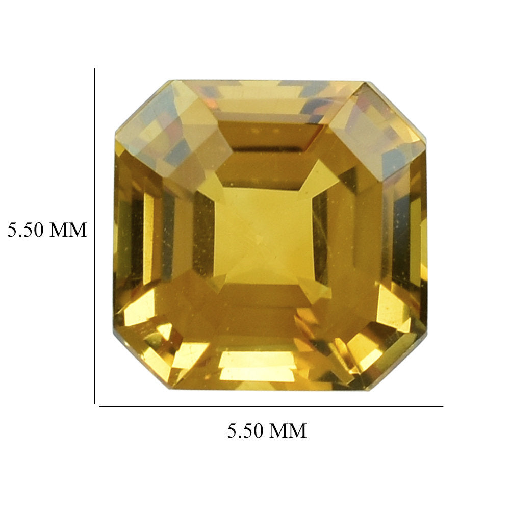 GOLDEN CITRINE (TOP) ASSCHER CUT SQUARE - OCTAGON 5.50MM 0.90 Cts.