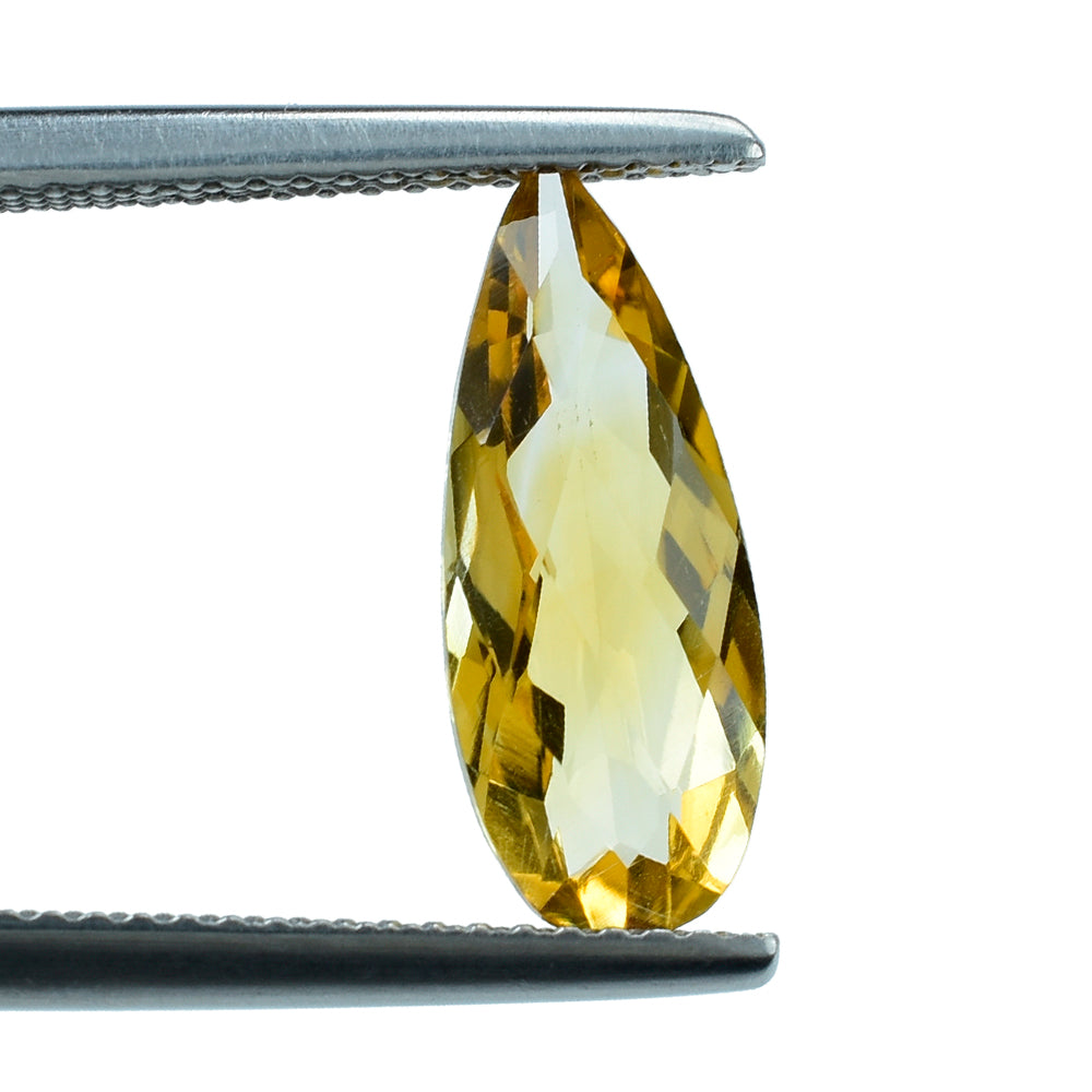 CITRINE CHECKER CUT PEAR (C-3) 15X6MM 2.12 Cts.