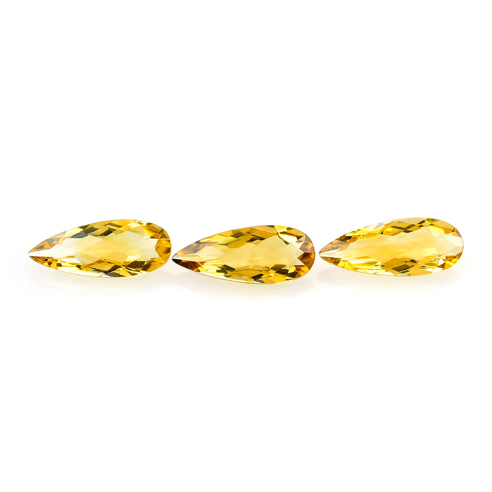 CITRINE CHECKER CUT PEAR (C-3) 15X6MM 2.12 Cts.