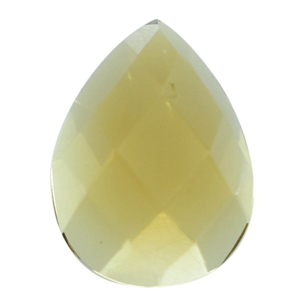YELLOW CITRINE CHECKER PEAR CAB 8X6MM 1.27 Cts.
