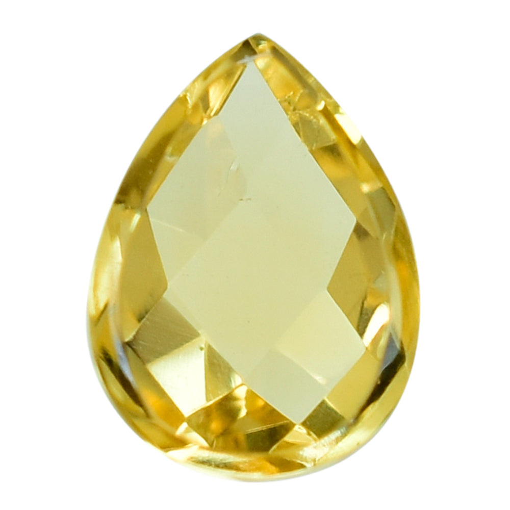 YELLOW CITRINE CHECKER PEAR CAB 8X6MM 1.27 Cts.