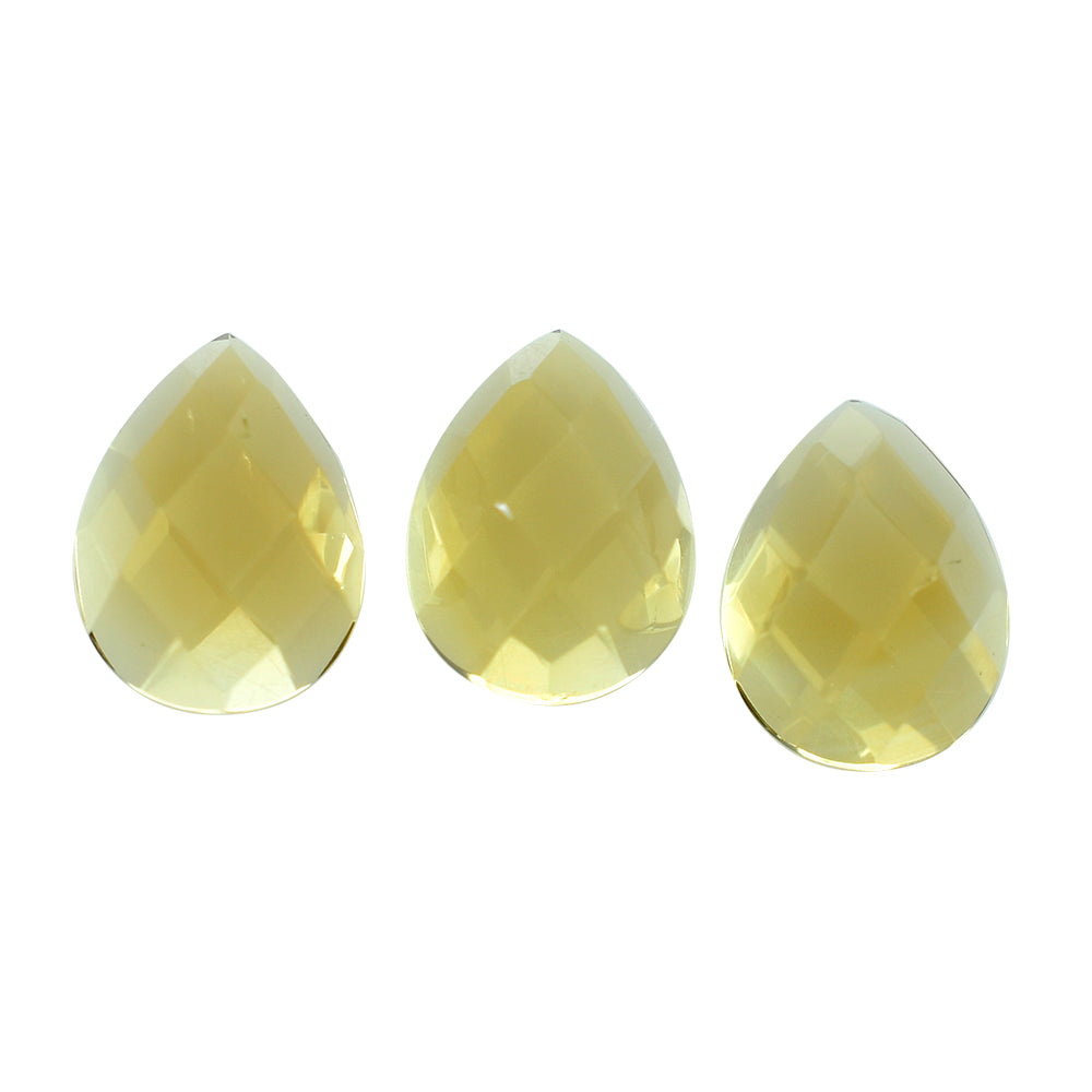 YELLOW CITRINE CHECKER PEAR CAB 8X6MM 1.27 Cts.