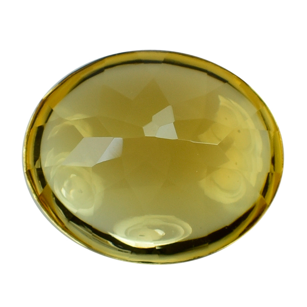 YELLOW CITRINE BUFFTOP OVAL 12X10MM 3.75 Cts.