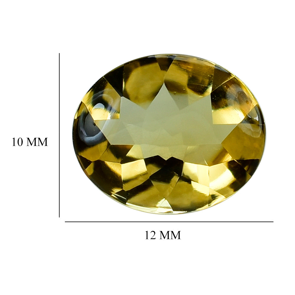 YELLOW CITRINE BUFFTOP OVAL 12X10MM 3.75 Cts.