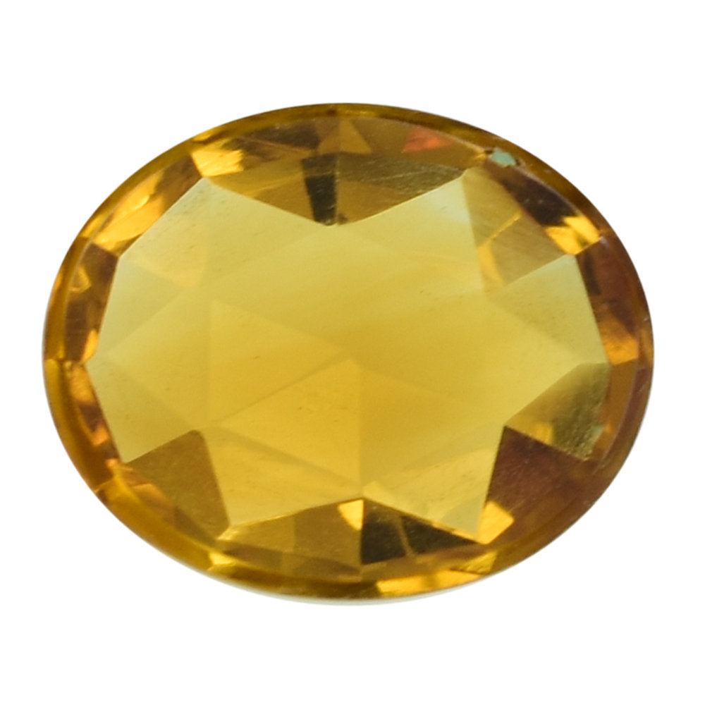 GOLDEN CITRINE (TOP) ROSE CUT OVAL CAB 11X9MM 2.90 Cts.