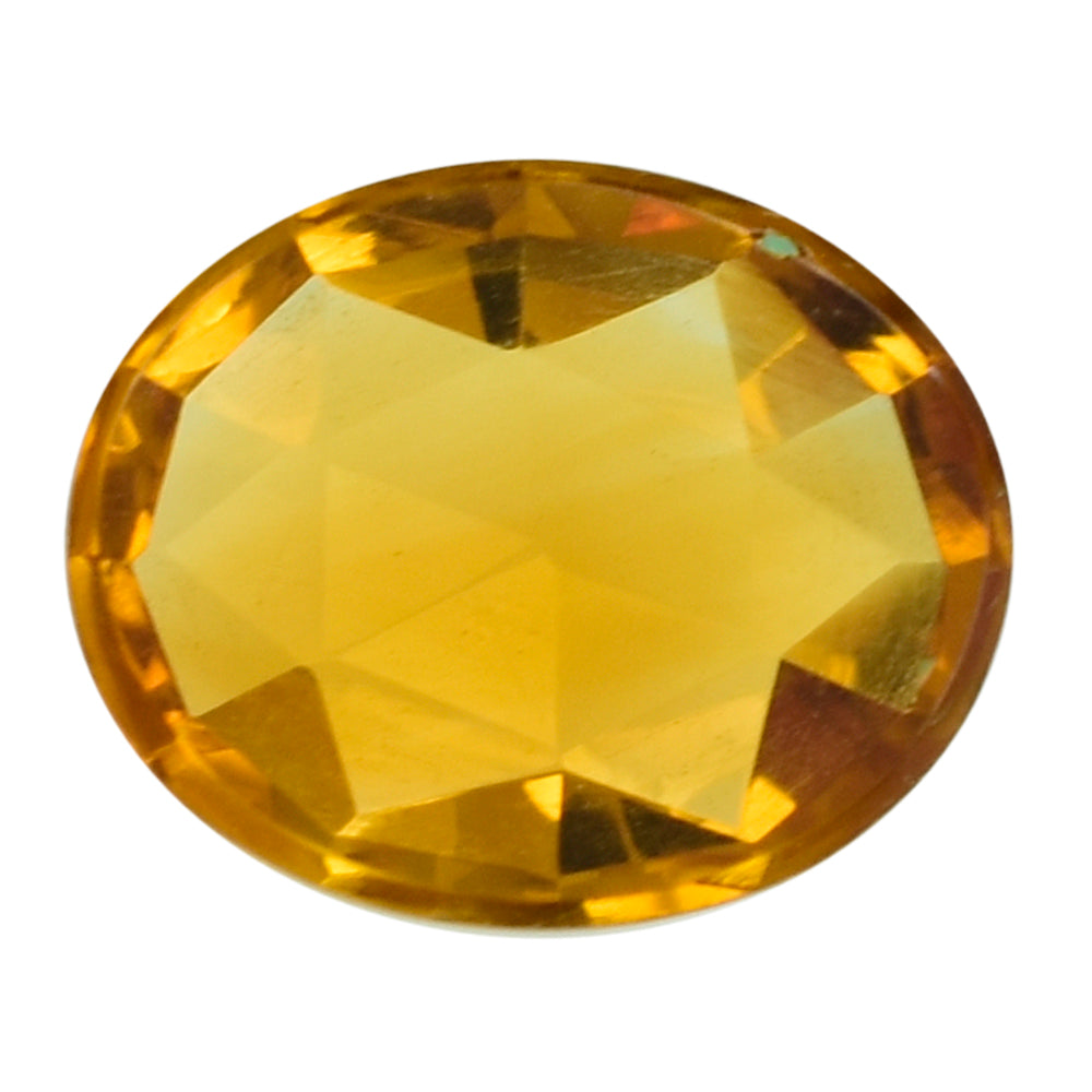 GOLDEN CITRINE (TOP) ROSE CUT OVAL CAB 11X9MM 2.90 Cts.