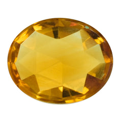 GOLDEN CITRINE (TOP) ROSE CUT OVAL CAB 11X9MM 2.90 Cts.