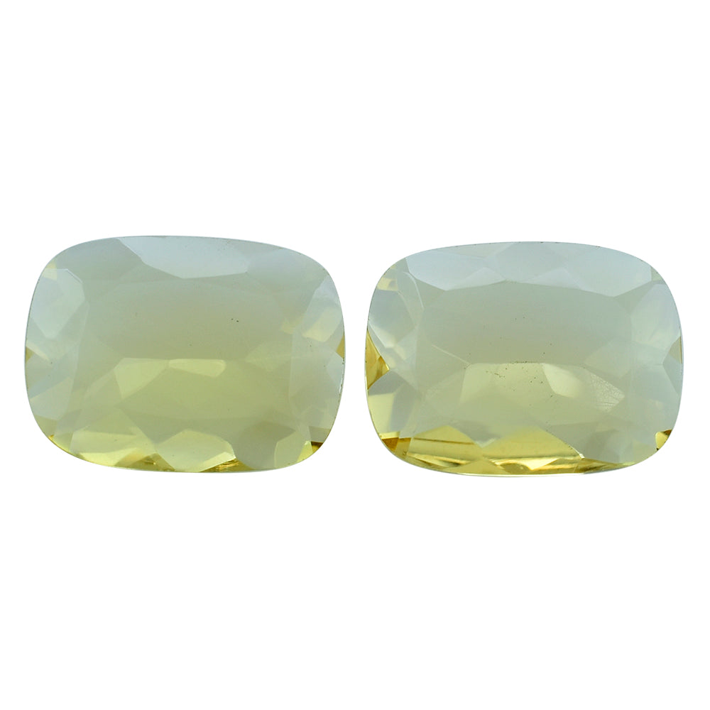 YELLOW CITRINE FLAT CUT CUSHION 16X12MM 5.85 Cts.
