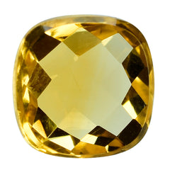 CITRINE CHECKER CUSHION CAB 10MM 4.03 Cts.