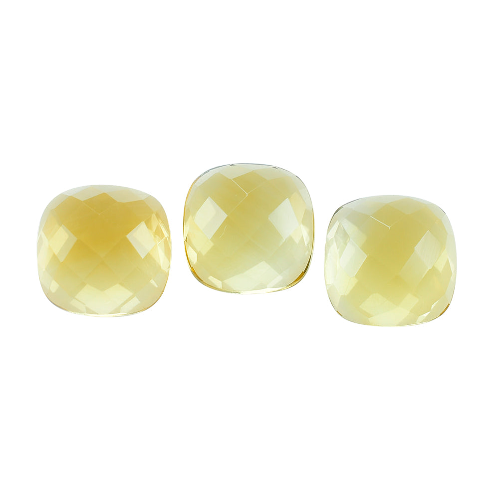 CITRINE CHECKER CUSHION CAB 10MM 4.03 Cts.