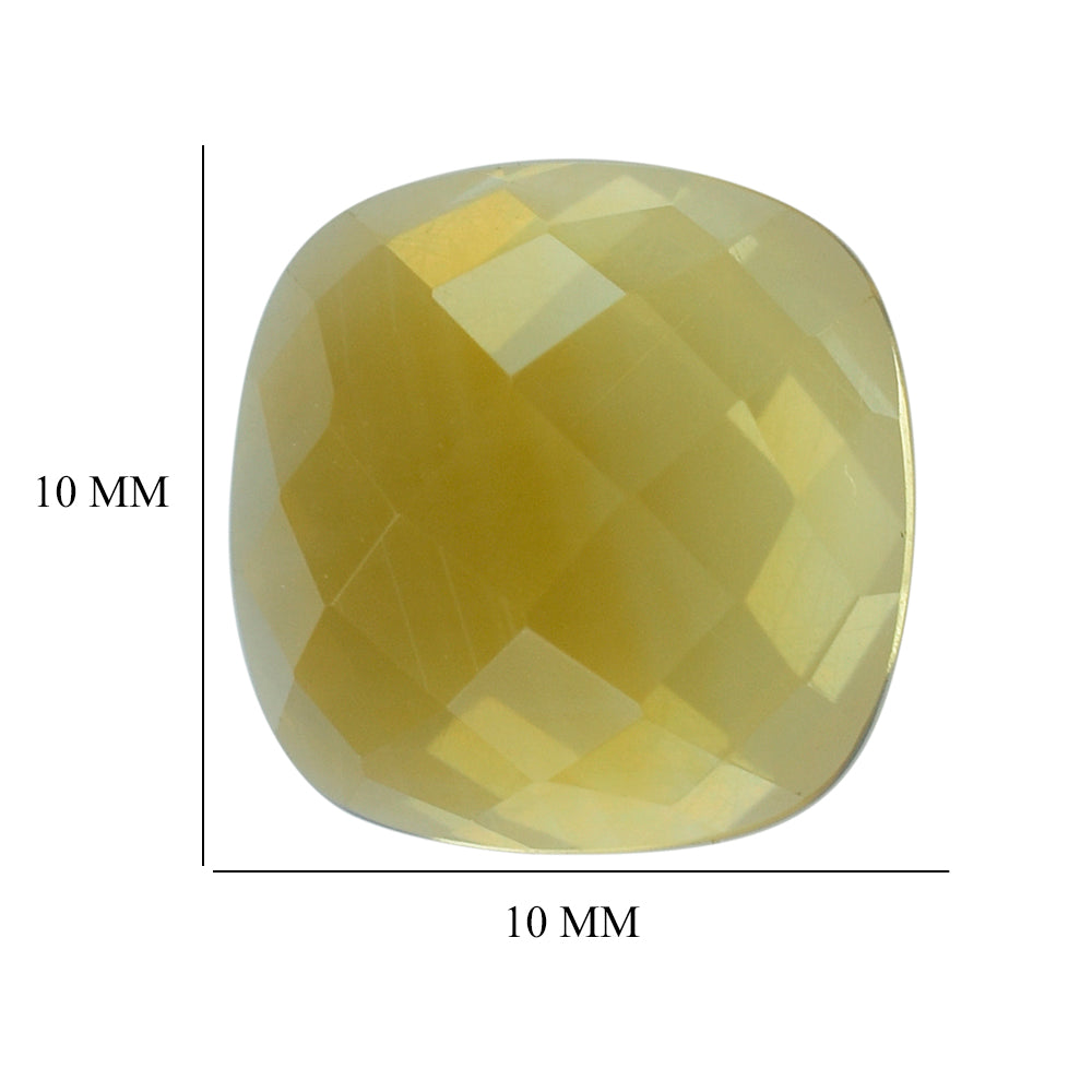 CITRINE CHECKER CUSHION CAB 10MM 4.03 Cts.