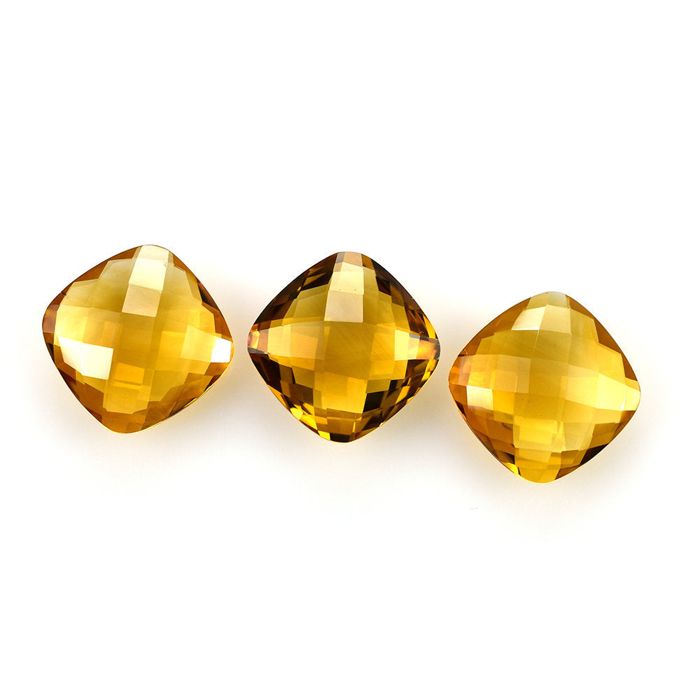 ORANGE CITRINE BRIOLETTE CUSHION 14MM 8.44 Cts.