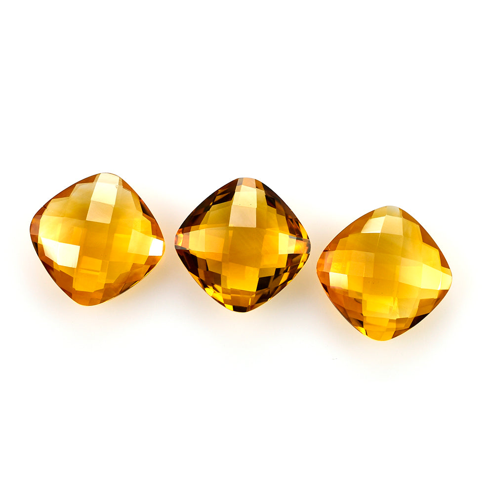 ORANGE CITRINE BRIOLETTE CUSHION 14MM 8.44 Cts.