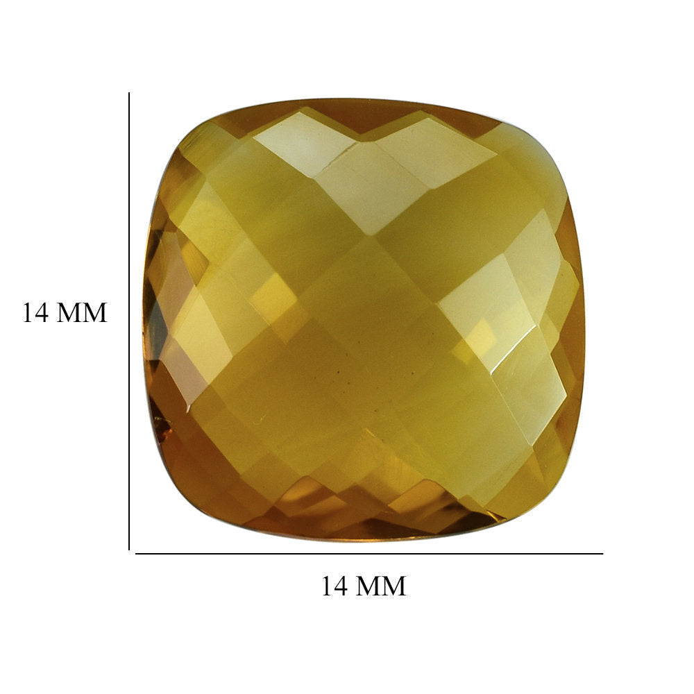 ORANGE CITRINE BRIOLETTE CUSHION 14MM 8.44 Cts.