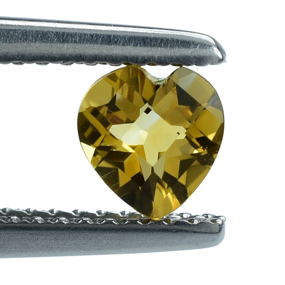 GOLDEN CITRINE CHECKER CUT HEART 5MM 0.43 Cts.