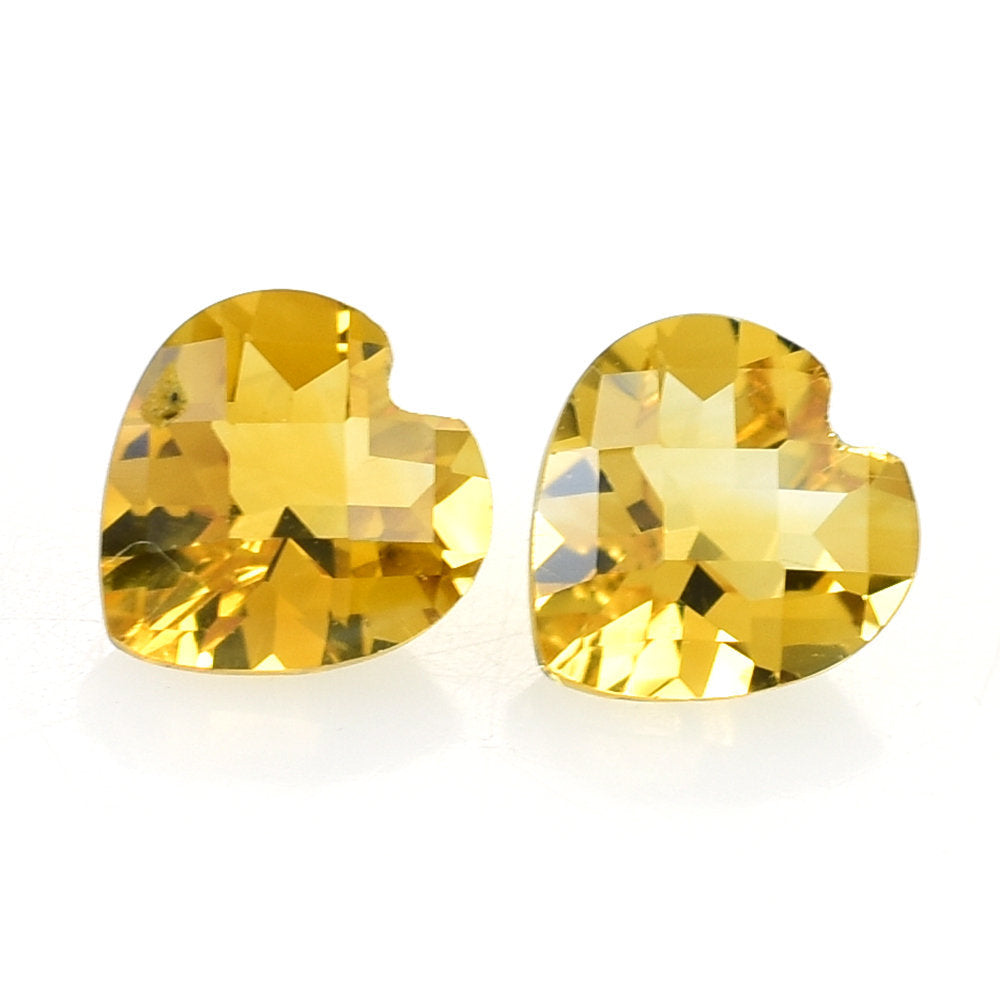 GOLDEN CITRINE CHECKER CUT HEART 5MM 0.43 Cts.