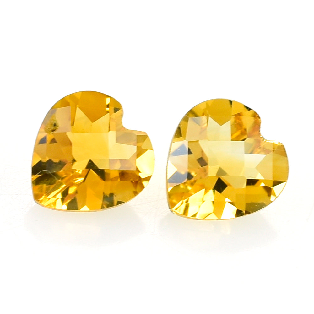GOLDEN CITRINE CHECKER CUT HEART 5MM 0.43 Cts.