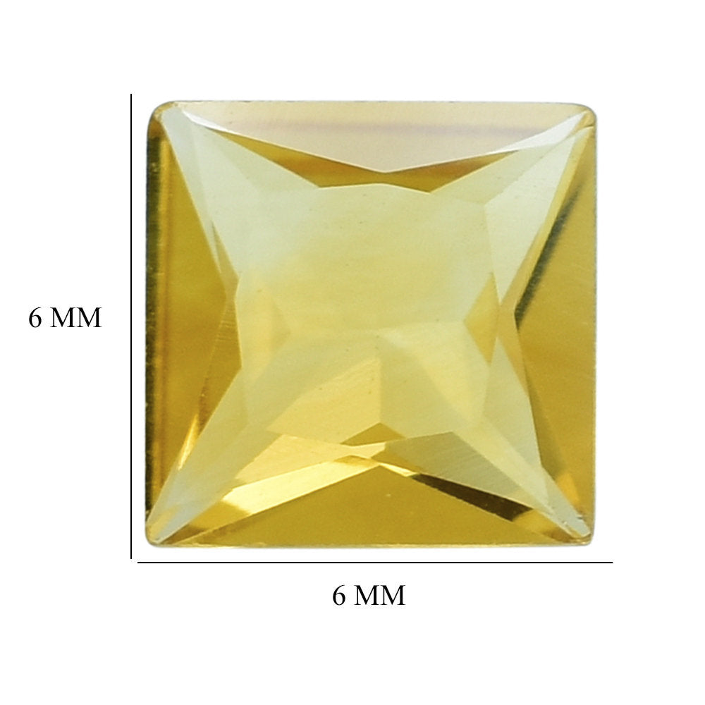 GOLDEN CITRINE PRINCESS CUT SQUARE 6.00MM 0.85 Cts.