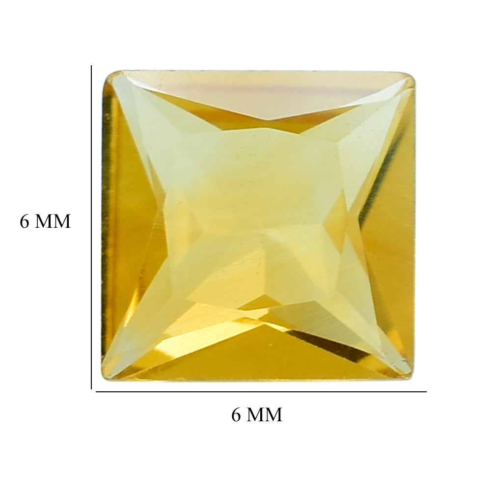 GOLDEN CITRINE PRINCESS CUT SQUARE 6.00MM 0.85 Cts.