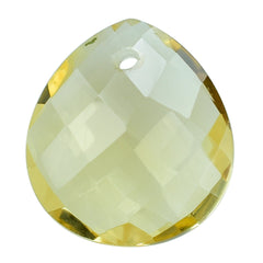 YELLOW CITRINE BRIOLETTE PEAR (FULL DRILL) (C-4/CLEAN) 11X10MM 3.55 Cts.
