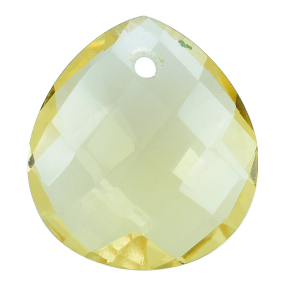 YELLOW CITRINE BRIOLETTE PEAR (FULL DRILL) (C-4/CLEAN) 11X10MM 3.55 Cts.