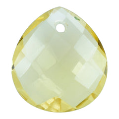YELLOW CITRINE BRIOLETTE PEAR (FULL DRILL) (C-4/CLEAN) 11X10MM 3.55 Cts.