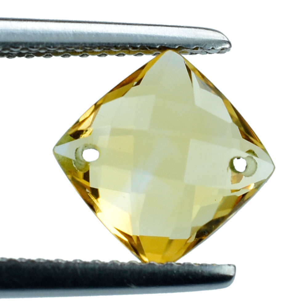 CITRINE BRIOLETTE CUSHION (TWO HOLE) 8MM 2.15 Cts.