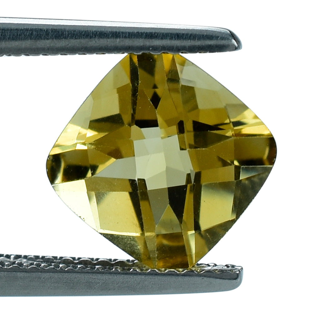 YELLOW CITRINE CHECKER CUT (C-2/CLEAN) CUSHION 9MM 2.65 Cts.