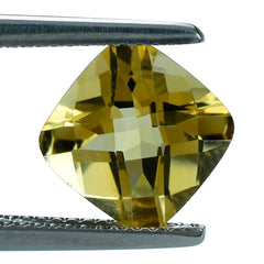 YELLOW CITRINE CHECKER CUT (C-2/CLEAN) CUSHION 9MM 2.65 Cts.