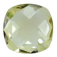 LEMON CITRINE  BRIOLETTE CUSHION FACETED (FRONT TO BACK DRILL) 10MM 3.11 Cts.