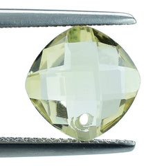 LEMON CITRINE  BRIOLETTE CUSHION FACETED (FRONT TO BACK DRILL) 10MM 3.11 Cts.