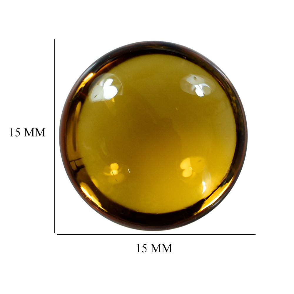 CITRINE LENTIL ROUND 15MM 12.49 Cts.