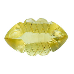 CITRINE BUFFTOP FISH CARVED BACK MARQUISE (DES#111) 20X11.50MM 10.38 Cts.