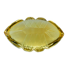 CITRINE BUFFTOP FISH CARVED BACK MARQUISE (DES#111) 20X11.50MM 10.38 Cts.