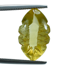 CITRINE BUFFTOP FISH CARVED BACK MARQUISE (DES#111) 20X11.50MM 10.38 Cts.