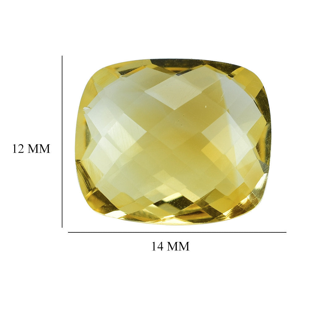 GOLDEN CITRINE BRIOLETTE CUSHION 14X12MM 7.08 Cts.