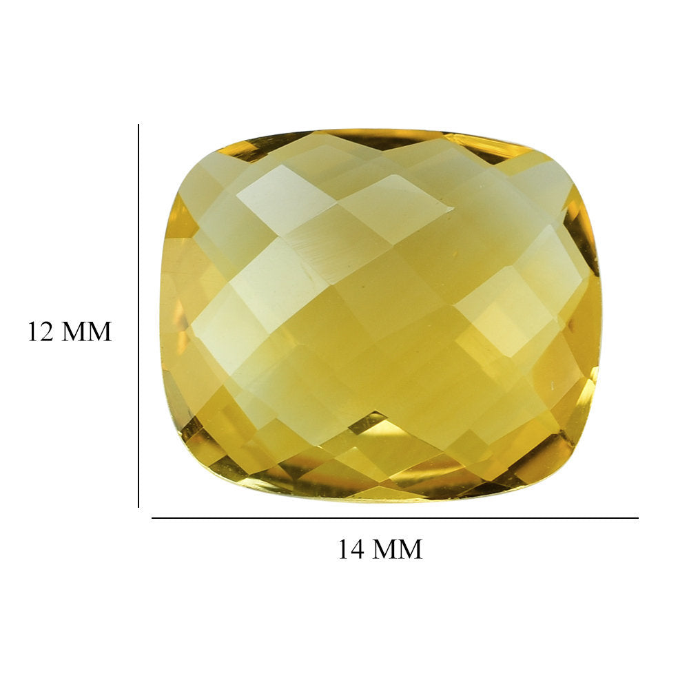 GOLDEN CITRINE BRIOLETTE CUSHION (C-1/CLEAN) 14X12MM 7.43 Cts.