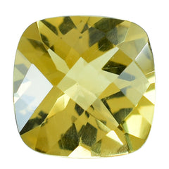 YELLOW CITRINE CHECKER CUT CUSHION 10.00MM 3.65 Cts.