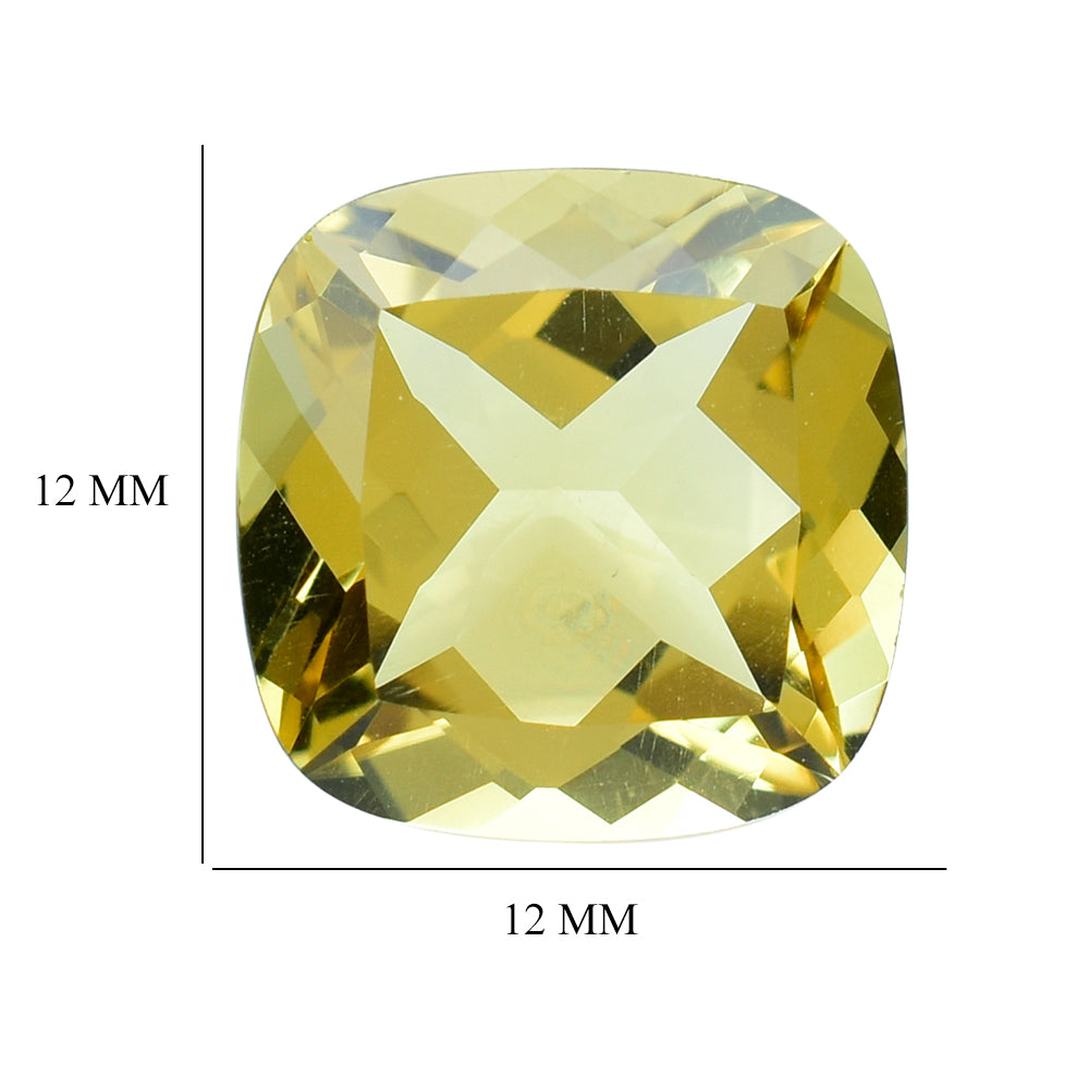 YELLOW CITRINE CUT CUSHION (C3/CLEAN) 12.00MM 6.00 Cts.