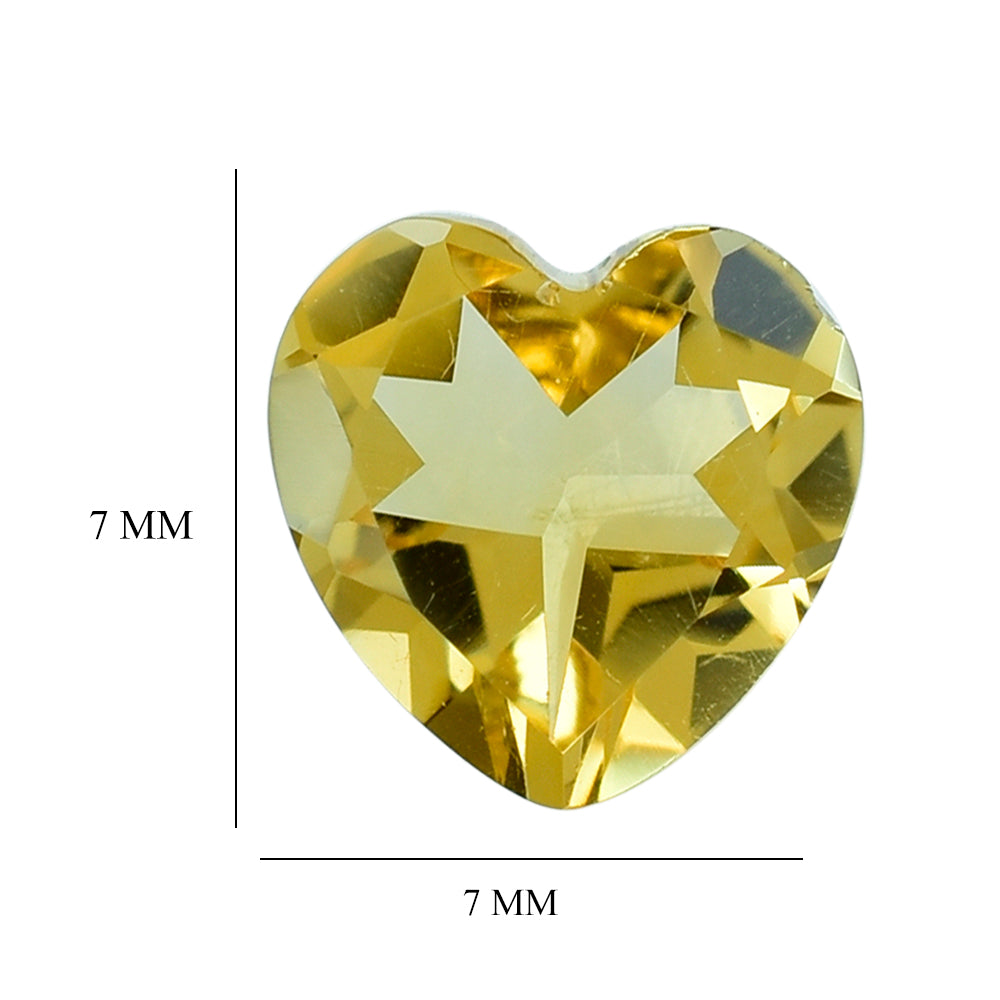 YELLOW CITRINE CUT HEART 7.00MM (C-3) 1.14 Cts.