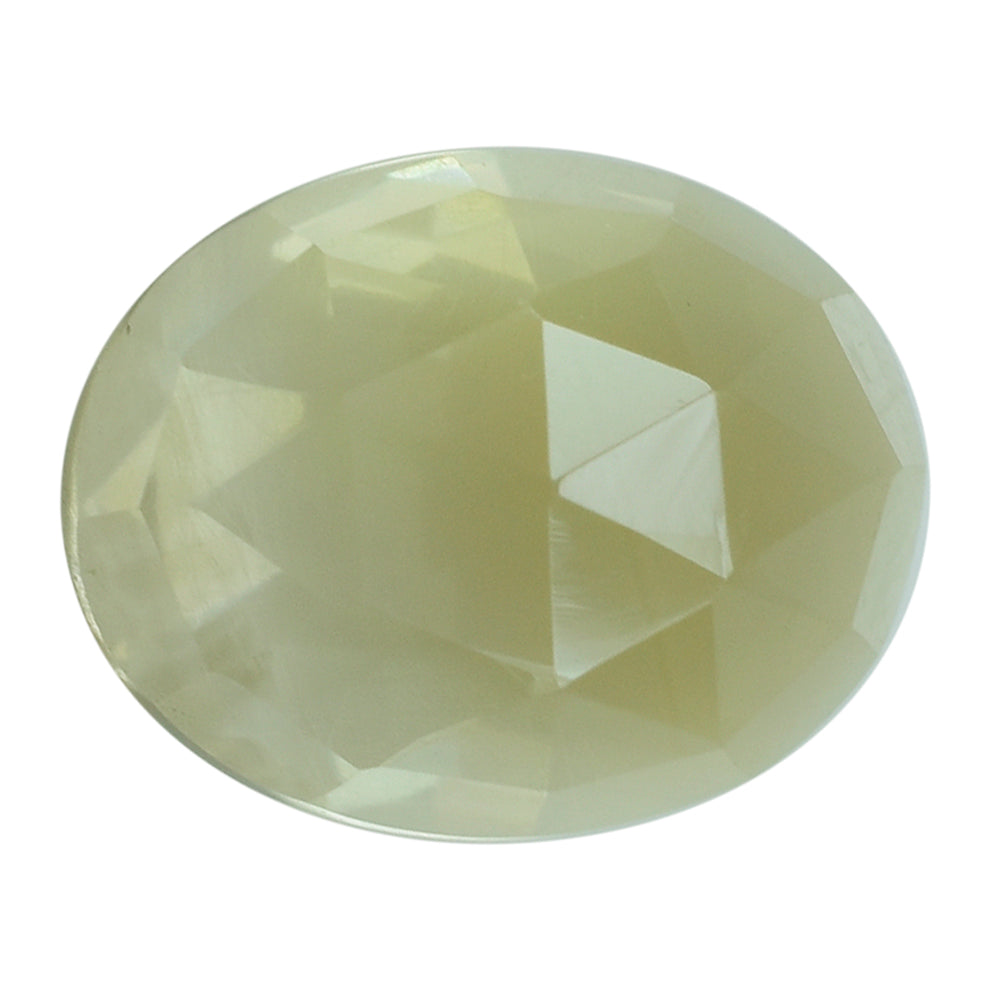 LEMON CITRINE ROSE CUT OVAL CAB  10X8MM 2.48 Cts.