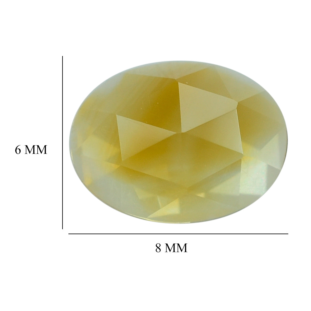 CITRINE ROSE CUT OVAL CAB 8X6MM 1.10 Cts.
