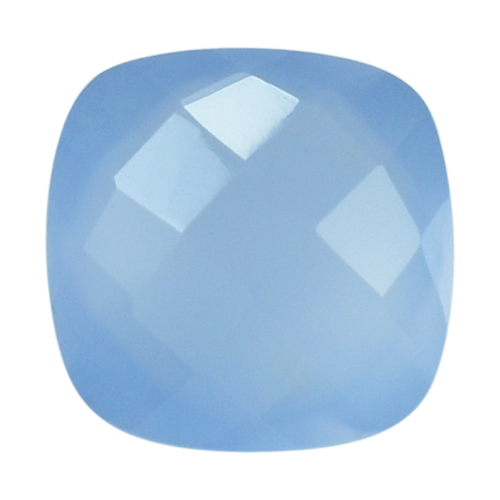 NATURAL AFRICAN BLUE CHALCEDONY BRIOLETTE CUSHION 8MM 1.87Cts.