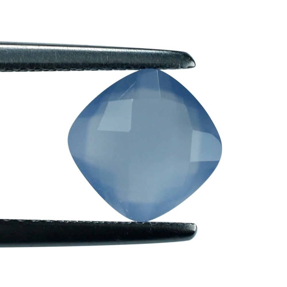 NATURAL AFRICAN BLUE CHALCEDONY BRIOLETTE CUSHION 8MM 1.87Cts.