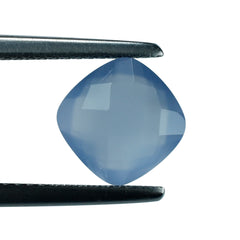 NATURAL AFRICAN BLUE CHALCEDONY BRIOLETTE CUSHION 8MM 1.87Cts.