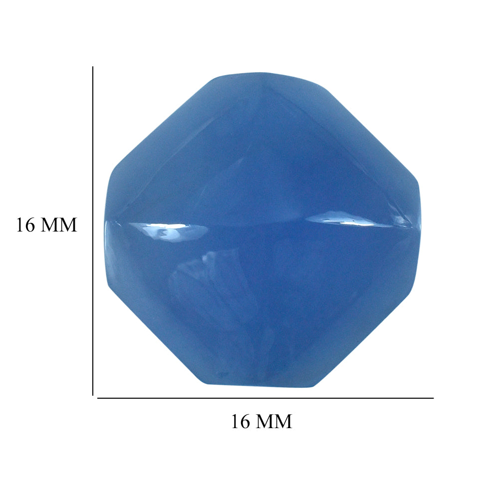 NATURAL AFRICAN BLUE CHALCEDONY SQUARE - OCTAGON CAB 16MM 12.30 Cts.