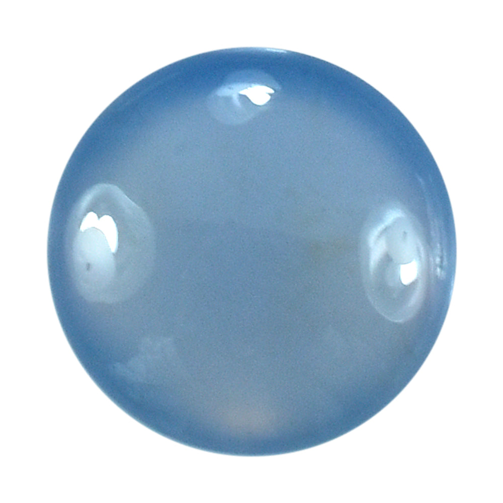 NATURAL AFRICAN BLUE CHALCEDONY LENTIL ROUND 7MM 1.35Cts.